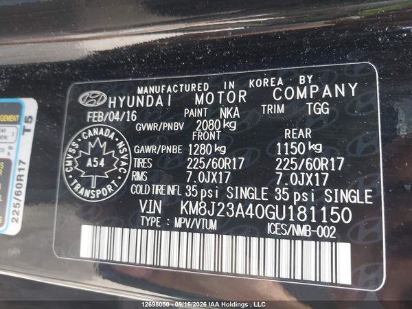 2016 HYUNDAI TUCSON SE — I19