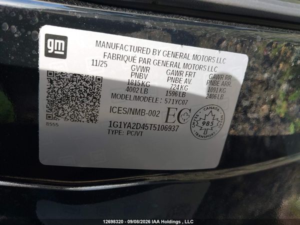2026 CHEVROLET CORVETTE STINGRAY 1LT — I16