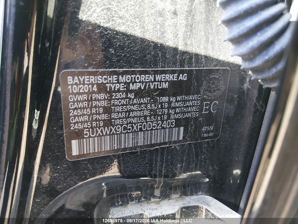 2015 BMW X3 XDRIVE28I — I18
