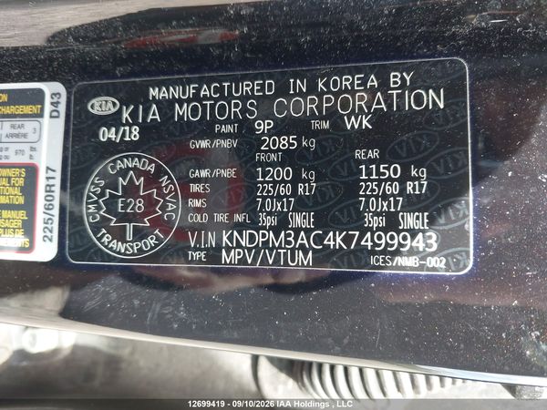 2019 KIA SPORTAGE LX