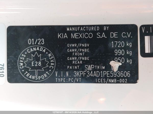 2023 KIA FORTE EX/EX+/EX PREMIUM — I9