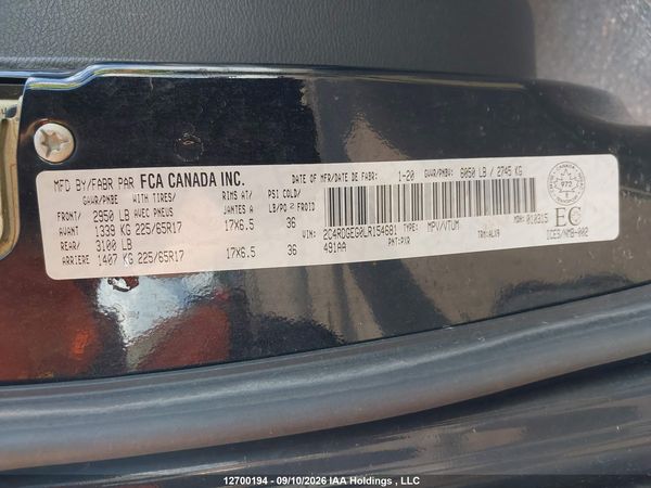 2020 DODGE GRAND CARAVAN GT — I9