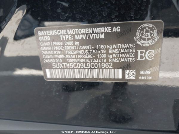 2020 BMW X3 XDRIVE30I — I9