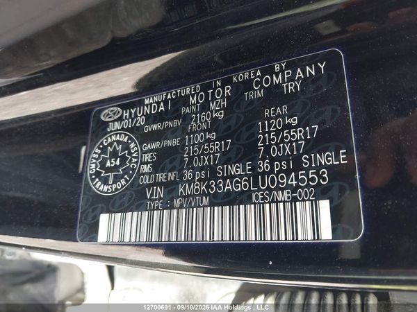 2020 HYUNDAI KONA LIMITED — I18