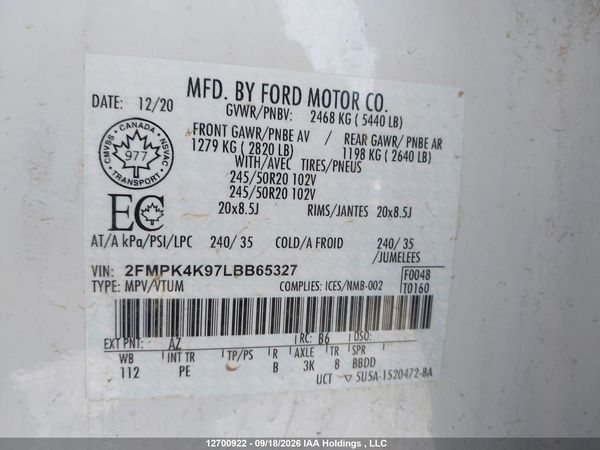 2020 FORD EDGE TITANIUM — I19