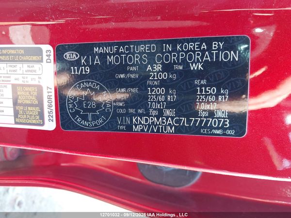 2020 KIA SPORTAGE LX/LX ANNIVERSARY