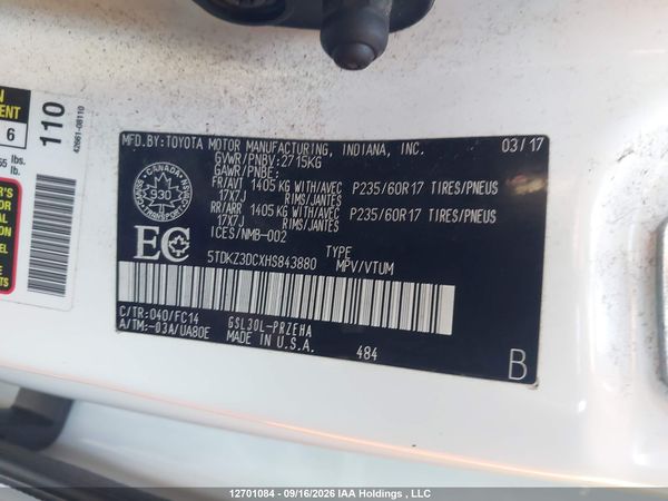 2017 TOYOTA SIENNA LE Mobility/LE — I9