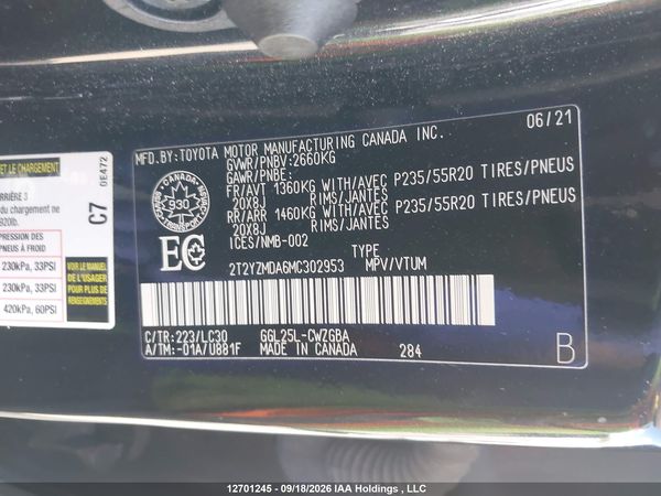 2021 LEXUS RX 350 F SPORT — I9