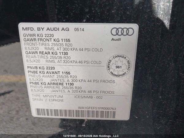 2015 AUDI Q3 PRESTIGE — I9