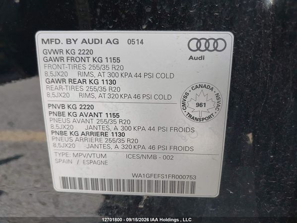2015 AUDI Q3 PRESTIGE — I19