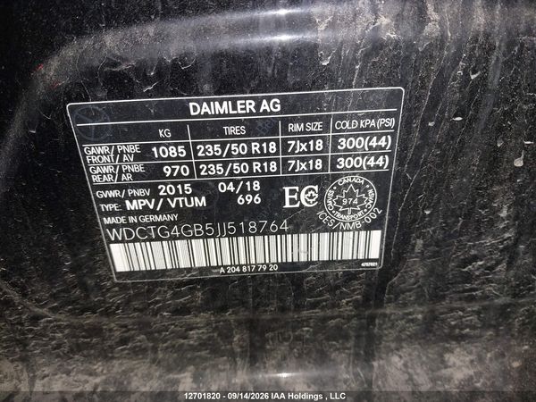 2018 MERCEDES-BENZ GLA 250 4MATIC — I19