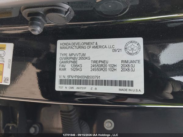 2022 HONDA PILOT BLACK EDITION