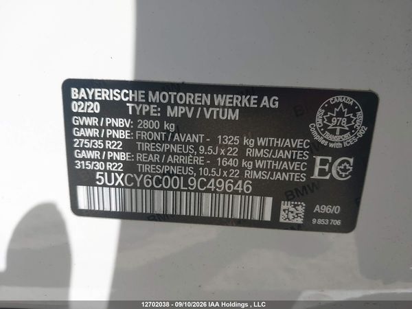 2020 BMW X6 XDRIVE40I