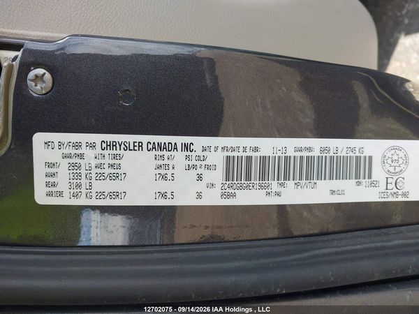 2014 DODGE GRAND CARAVAN SE/SXT — I9