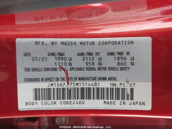 2021 MAZDA CX-3 GT — I19