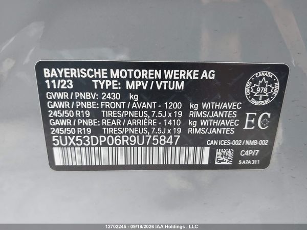 2024 BMW X3 XDRIVE30I — I9