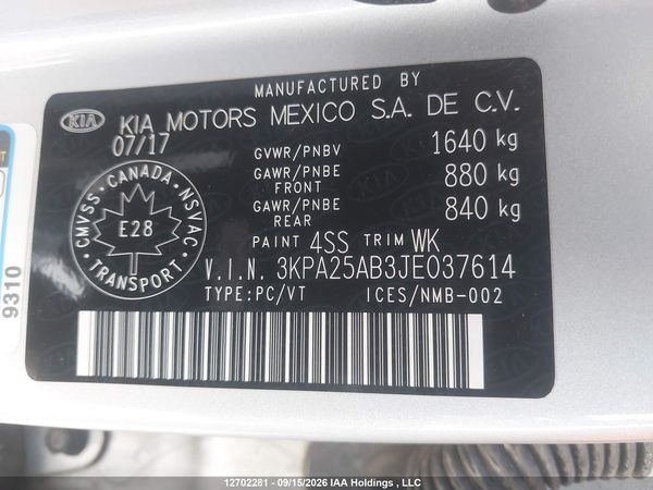 2018 KIA RIO LX/S — I19