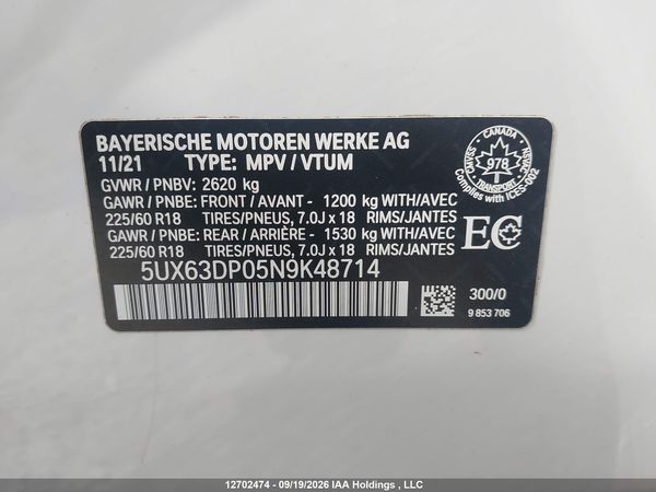 2022 BMW X3 PHEV XDRIVE30E — I9