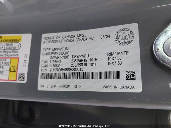 2025 HONDA CR-V TOURING HYBRID — I19