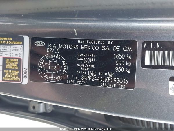 2019 KIA FORTE LX — I9