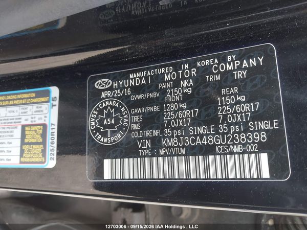 2016 HYUNDAI TUCSON LUXURY — I19
