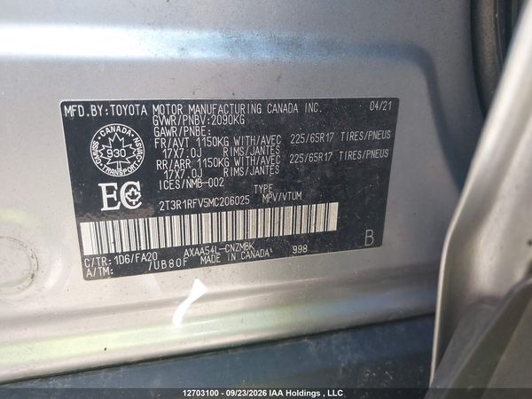 2021 TOYOTA RAV4 XLE HV — I9