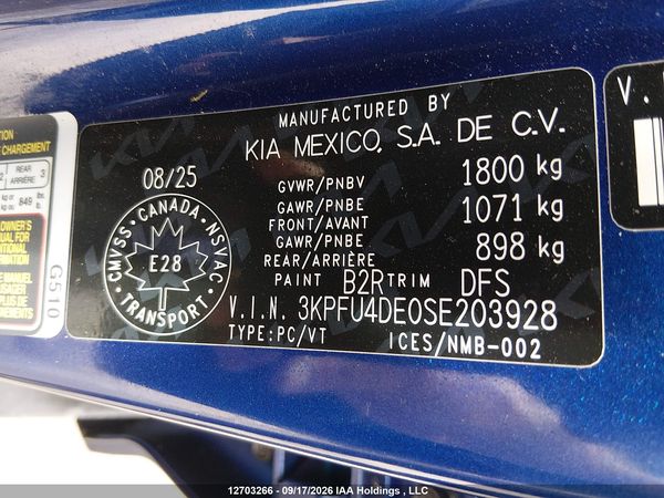 2025 KIA K4 EX/EX+ — I9