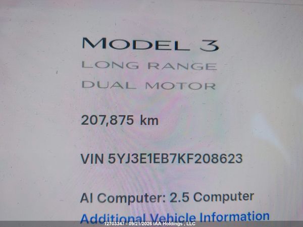 2019 TESLA MODEL 3 — I15