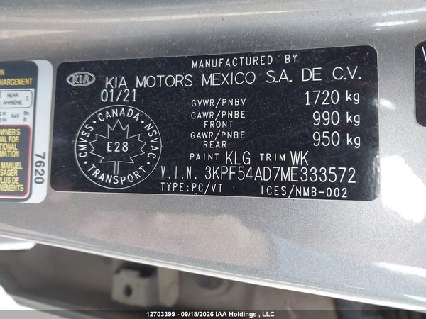 2021 KIA FORTE EX — I9