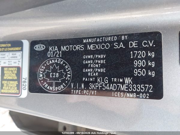 2021 KIA FORTE EX — I19