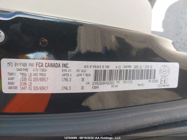 2019 DODGE GRAND CARAVAN SE — I9