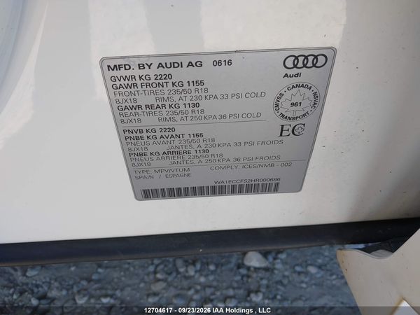 2017 AUDI Q3 PREMIUM — I9