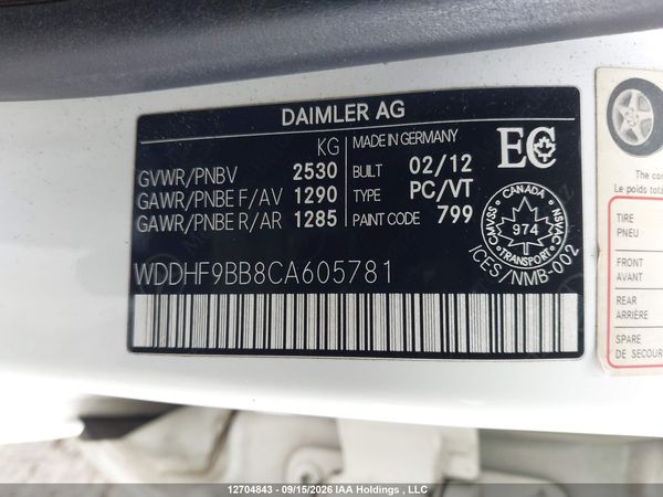 2012 MERCEDES-BENZ E 550 4MATIC — I9