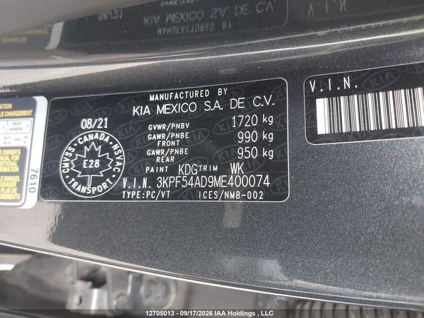 2021 KIA FORTE EX/EX PREMIUM/EX+ — I9