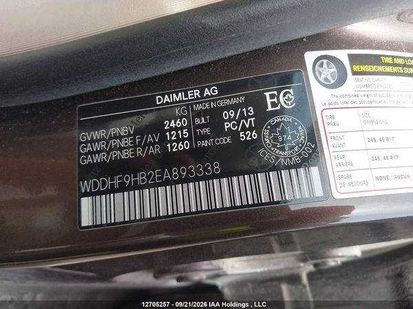 2014 MERCEDES-BENZ E 250 BLUETEC 4MATIC — I9