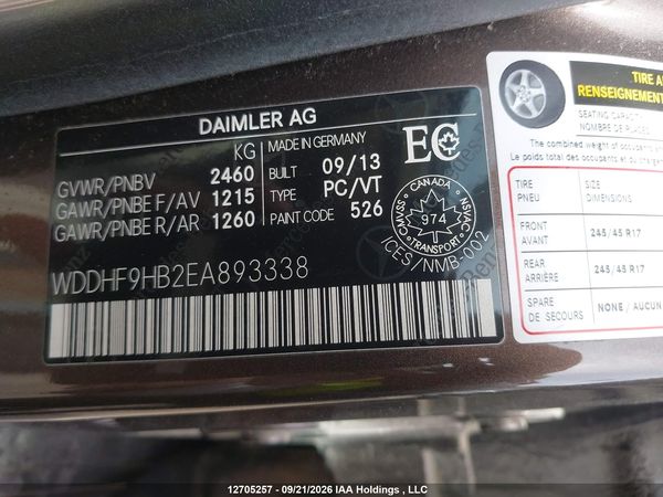 2014 MERCEDES-BENZ E 250 BLUETEC 4MATIC — I18
