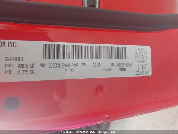 2016 DODGE CHARGER SRT HELLCAT — I9