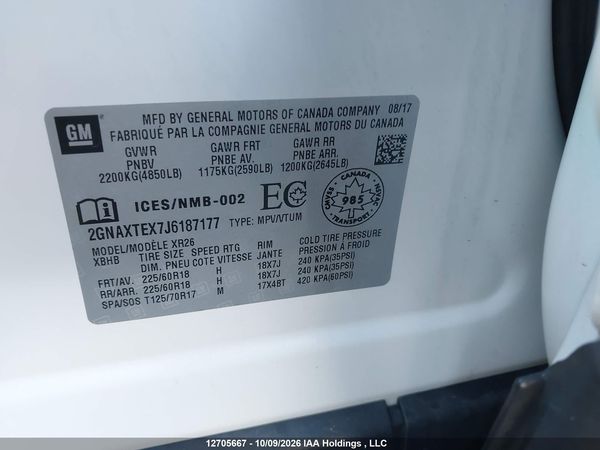 2018 CHEVROLET EQUINOX LT — I17