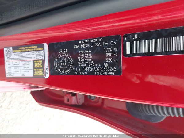 2024 KIA FORTE EX/EX+/EX PREMIUM — I9