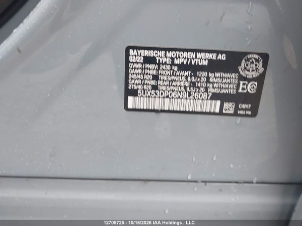 2022 BMW X3 XDRIVE30I — I17