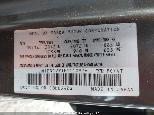 2017 MAZDA 3 TOURING — I9