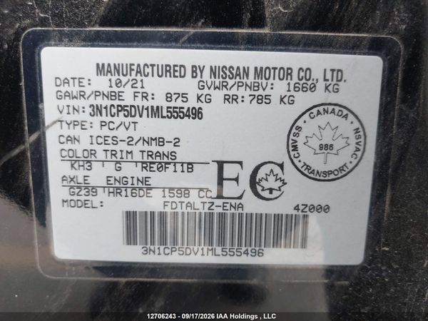 2021 NISSAN KICKS SR — I18