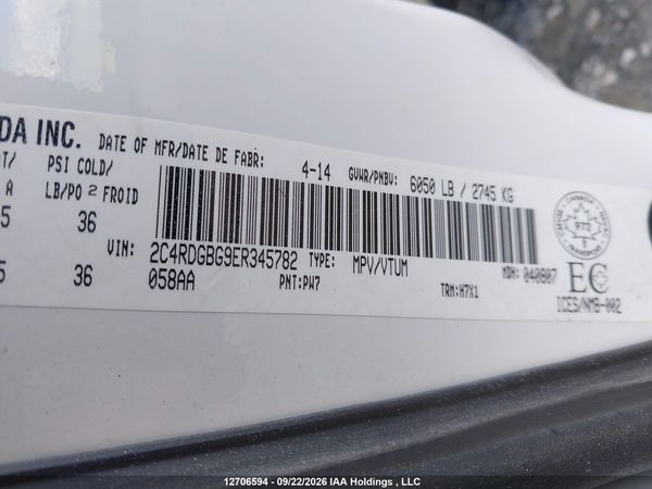 2014 DODGE GRAND CARAVAN SE — I9