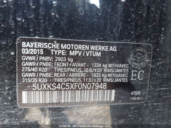2015 BMW X5 XDRIVE35D — I9