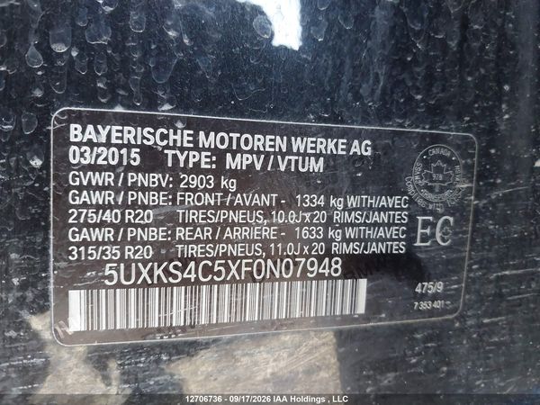 2015 BMW X5 XDRIVE35D — I19