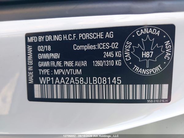2018 PORSCHE MACAN — I9