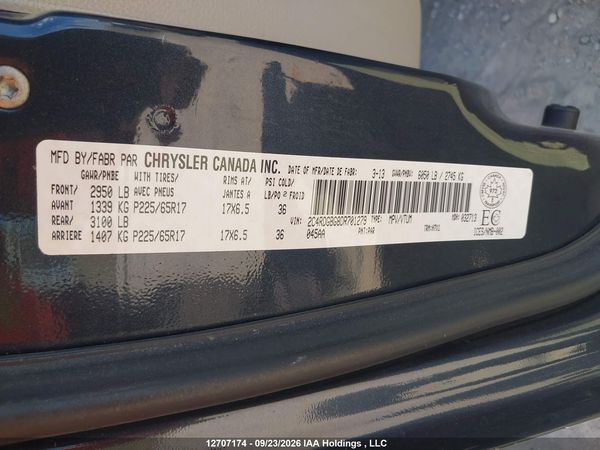 2013 DODGE GRAND CARAVAN SE — I9