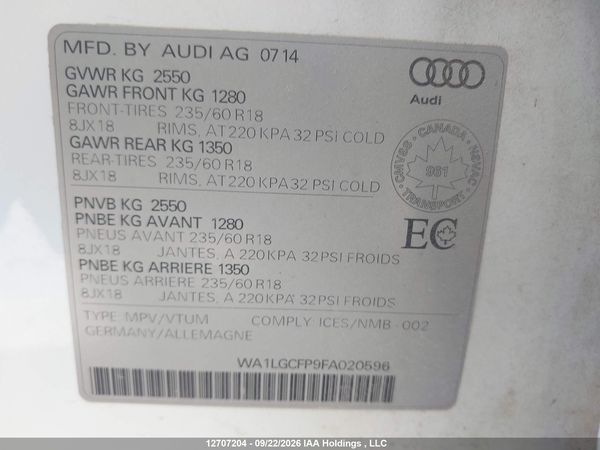 2015 AUDI Q5 PREMIUM PLUS — I18