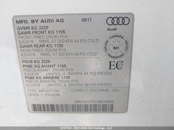 2018 AUDI Q3 TECHNIK — I9