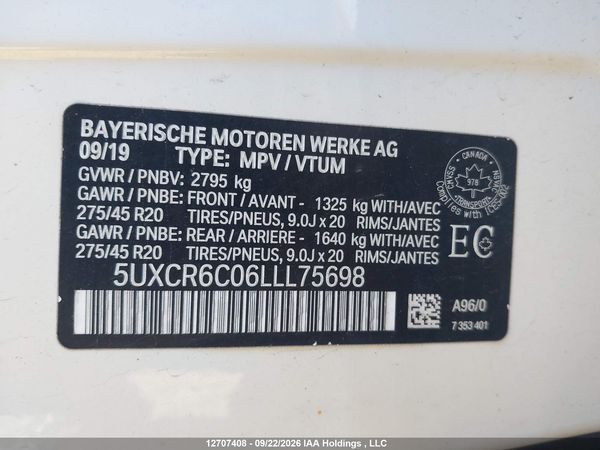 2020 BMW X5 XDRIVE40I — I9